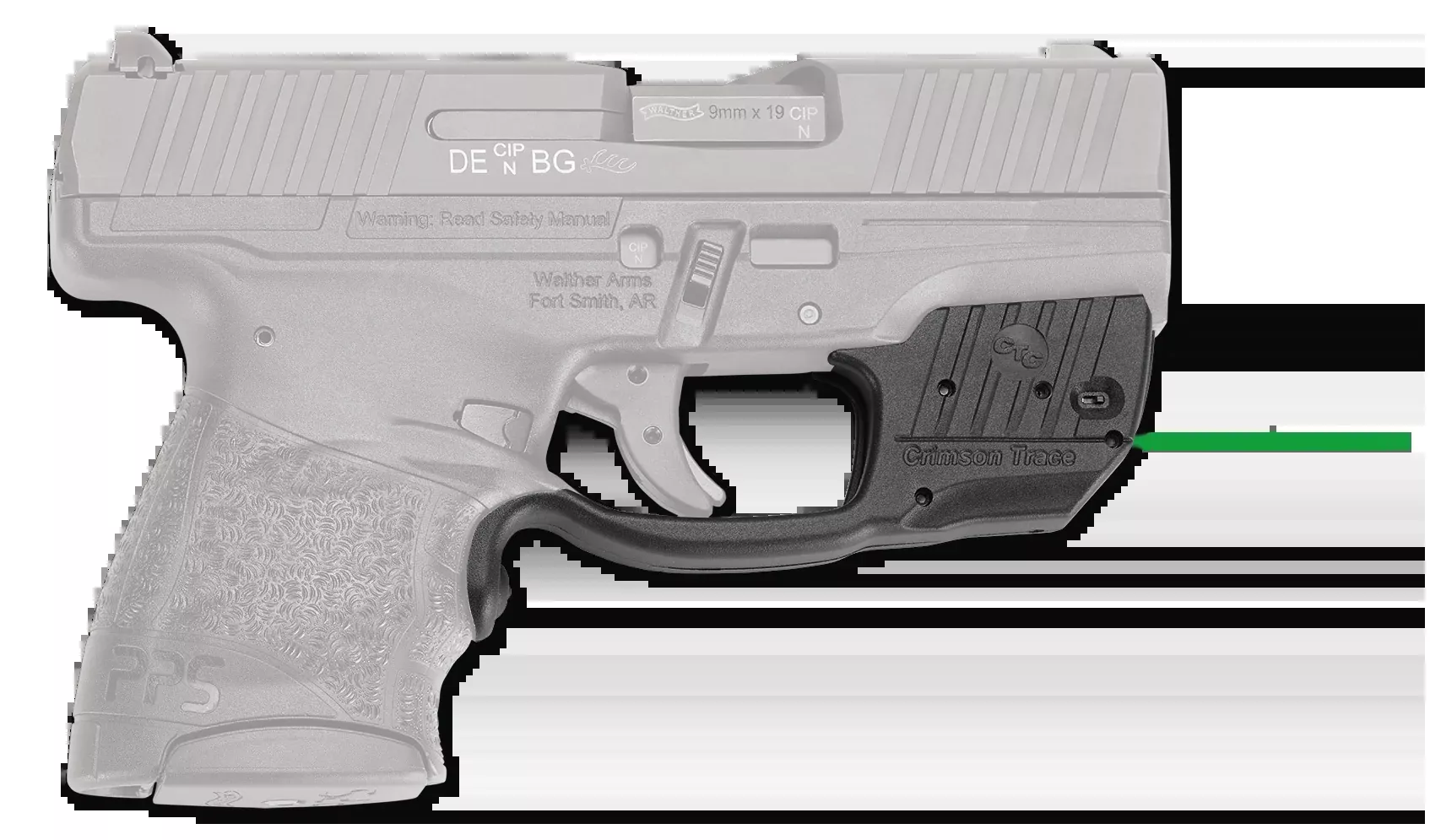 Crimson Trace Laserguard LG-482G Green Laser Sight for Walther PPS M2