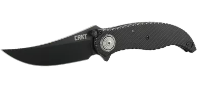 CRKT Clever Girl Folder - IKBS Flipper Knife 4.10" D2 Black Blade, Textured G10 Handles
