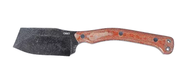 CRKT Jon Graham Razel Nax Fixed Blade Knife - 4.29" 1075 Black Hammered Finish Chisel Blade, Brown Resin Infused Fiber Handles, Kydex Sheath - 2014