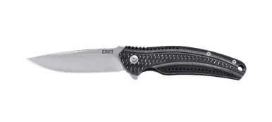 CRKT K415KXP Ken Onion Ripple 3-1/8" Plain Satin Blade, Black Aluminum Handles