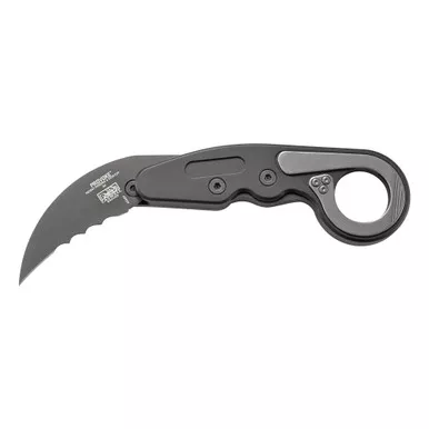 CRKT Provoke Folding Karambit 2.4" D2 Black TiNi Veff Serrated Blade Black Aluminum - 4040V