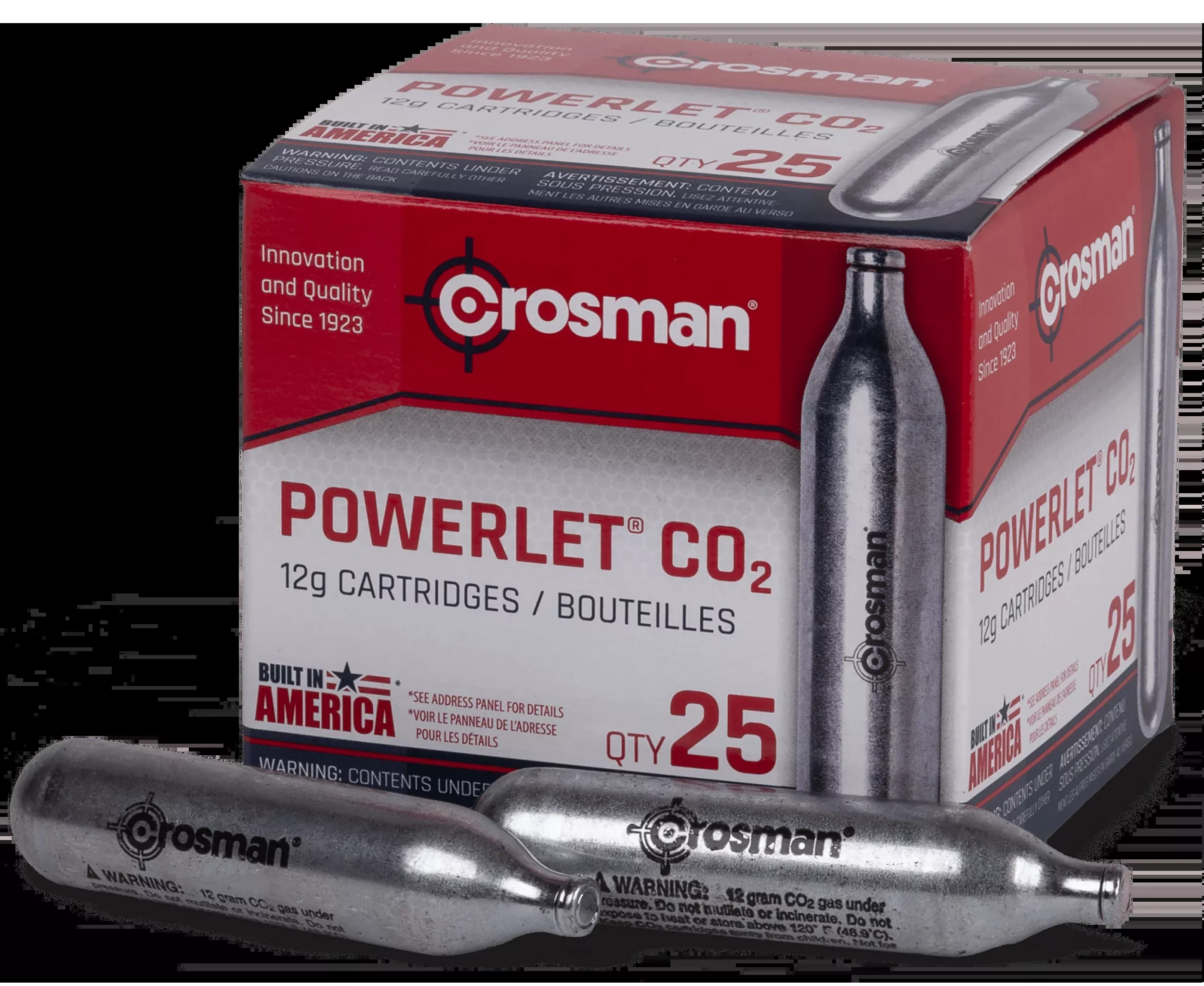 Crosman 2311 Powerlet 12-Gram CO2 Cartridges 25 Per Pkg
