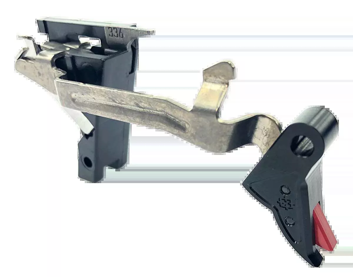 Cross Armory CRGTDI Drop-In Flat Trigger w/ Bar 3.50 lbs Glock Gen 1-4 - Black/Red Finish