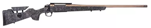 CVA CR3961F Cascade Long Range Hunter Full Size 300 Win Mag 24" Smoked Bronze Cerakote Steel Threaded Barrel, Black w/Smoked Bronze Web Synthetic Stock