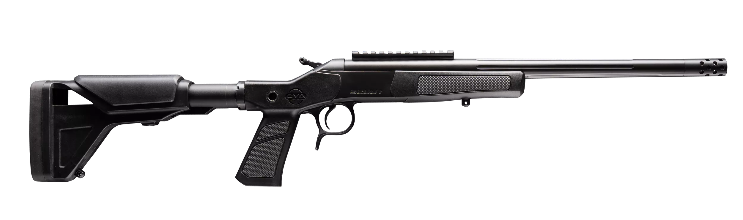 CVA CR4437XP Cascade XP-SB SBR 308 Win 1rd 16.50" Matte Stainless Steel Fluted Threaded Barrel & Receiver w/Picatinny Rail, Graphite Black Adj Buffer Tube Synthetic Stock, Black Grip