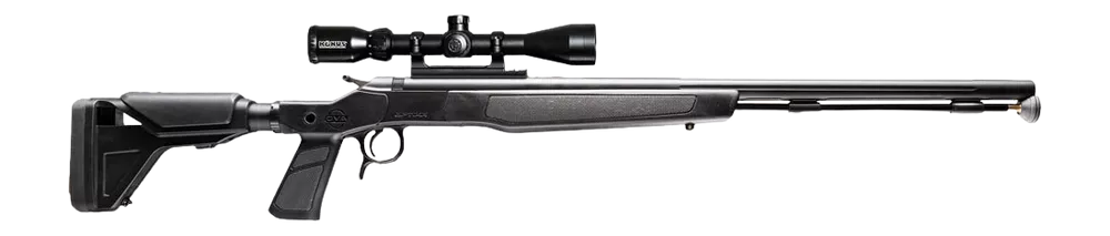 CVA PR2043NSCP Optima XP w/Optic 50 Cal 26" Black Nitride Single Shot Barrel, Black Nitride Drilled & Tapped Steel Receiver, Adjustable Black Synthetic Stock, Konus 3-9x40mm BDC