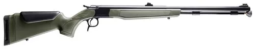 CVA PR2048N Optima50 Cal 26" Black Nitride Fluted Barrel, Black Nitride Drilled & Tapped Steel Receiver, Fixed OD Green Synthetic Stock, Fiber Optic Sights