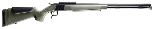 CVA PR2048NM Optima50 Cal 26" Black Nitride Fluted Barrel, 0 MOA Picatinny Rail, Black Steel Receiver, Fixed OD Green Synthetic Stock