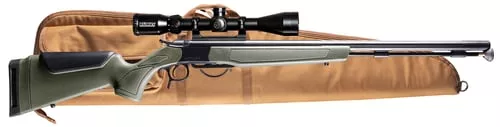 CVA PR2048NSCP Optima Scope Package 50 Cal 26" Black Nitride Fluted Barrel, Drilled & Tapped Steel Receiver, Fixed OD Green Synthetic Stock, Konus 3-9x40mm BDC Stock, Rifle Case, Aerolite Bullets