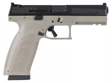 CZ-USA 89541 P-10 F 9mm Luger Caliber with 4.50" Barrel, 19+1 Capacity, Flat Dark Earth Finish Picatinny Rail & Reversible Mag Release Frame, Inside Railed Black Nitride Steel Slide & Interchangeable Backstrap Grip