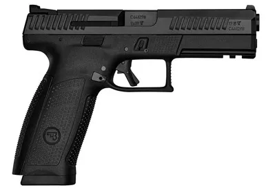 CZ-USA 91540 P-10 F 9mm Luger Caliber with 4.50" Barrel, 19+1 Capacity, Black Finish Polymer Picatinny Rail & Reversible Mag Release Frame, Inside Railed Black Nitride Steel Slide & Interchangeable Backstrap Grip