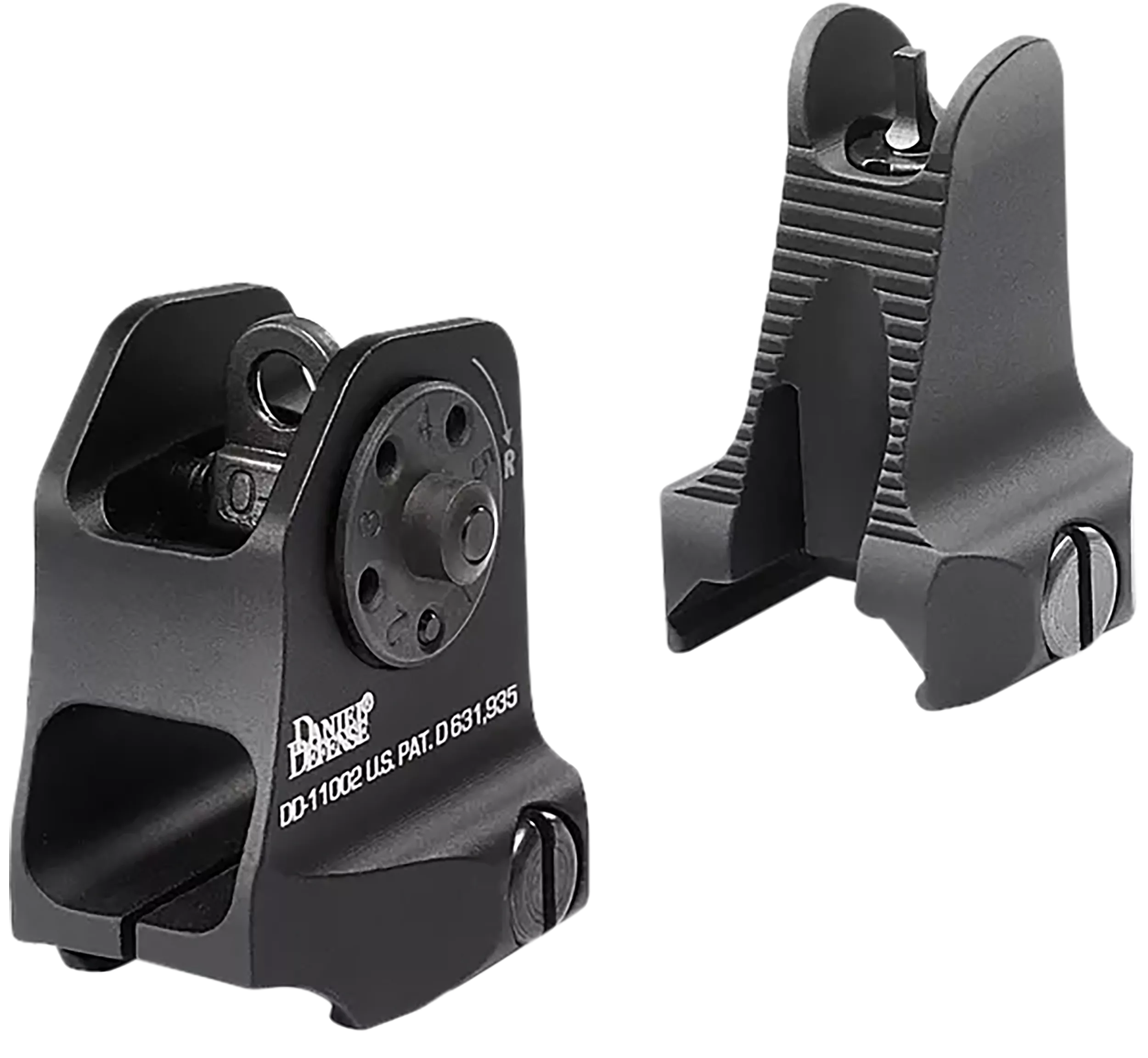 Daniel Defense 1908809116 AR-15 Iron Sight SetBlack Hardcoat Anodized Fixed Front & Rear Sight