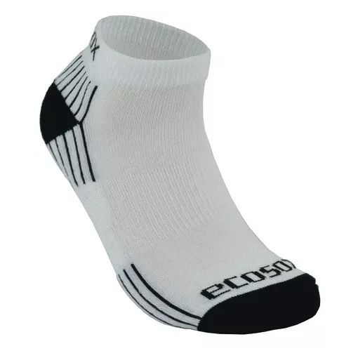 EcoSox Bamboo Low Cut Socks - XL 12-15 - White/Bla
