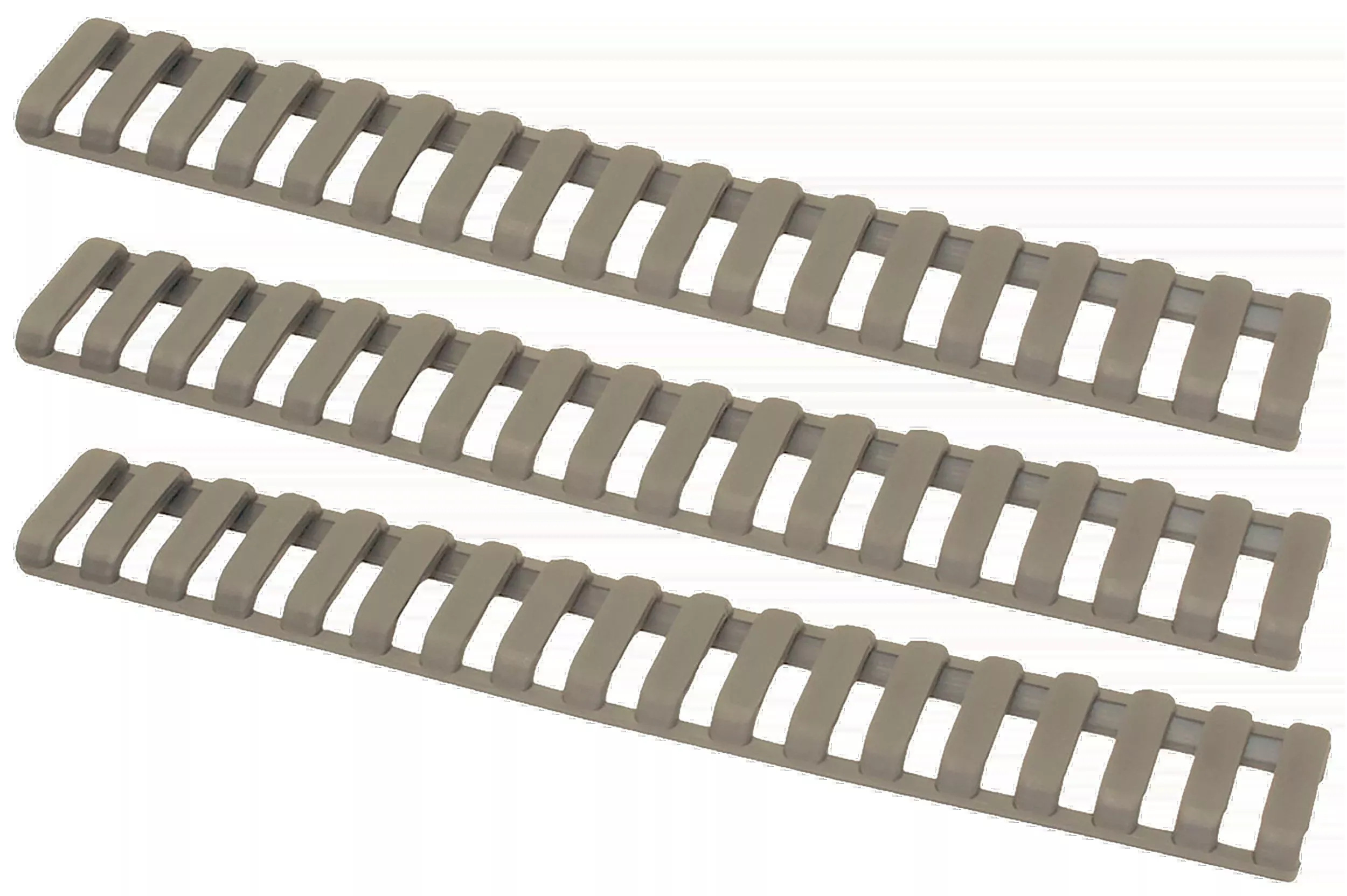 Ergo Low-Pro Ladder Rail Cover Rifle 18-Slot Dark Earth Rubber 3-Pack