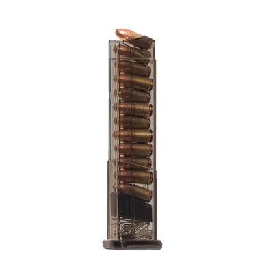 ETS Group S&W Shield Extended Magazine 12 Round 9mm Carbon Smoke Polymer - SMK-SW9-SHD-12
