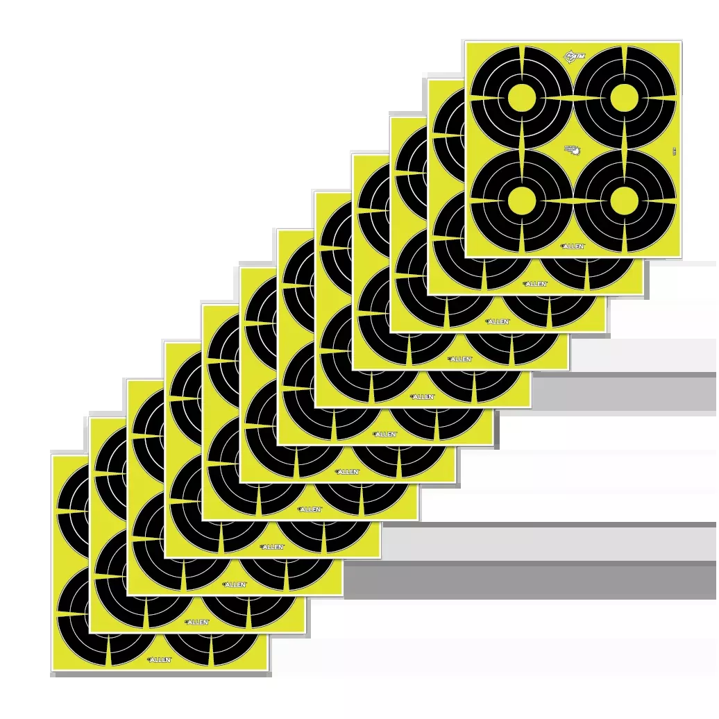 EZ-Aim 15218 Splash Reactive SPOT Paper Hanging Target 12" x 12" Black/Yellow - 12 Pack