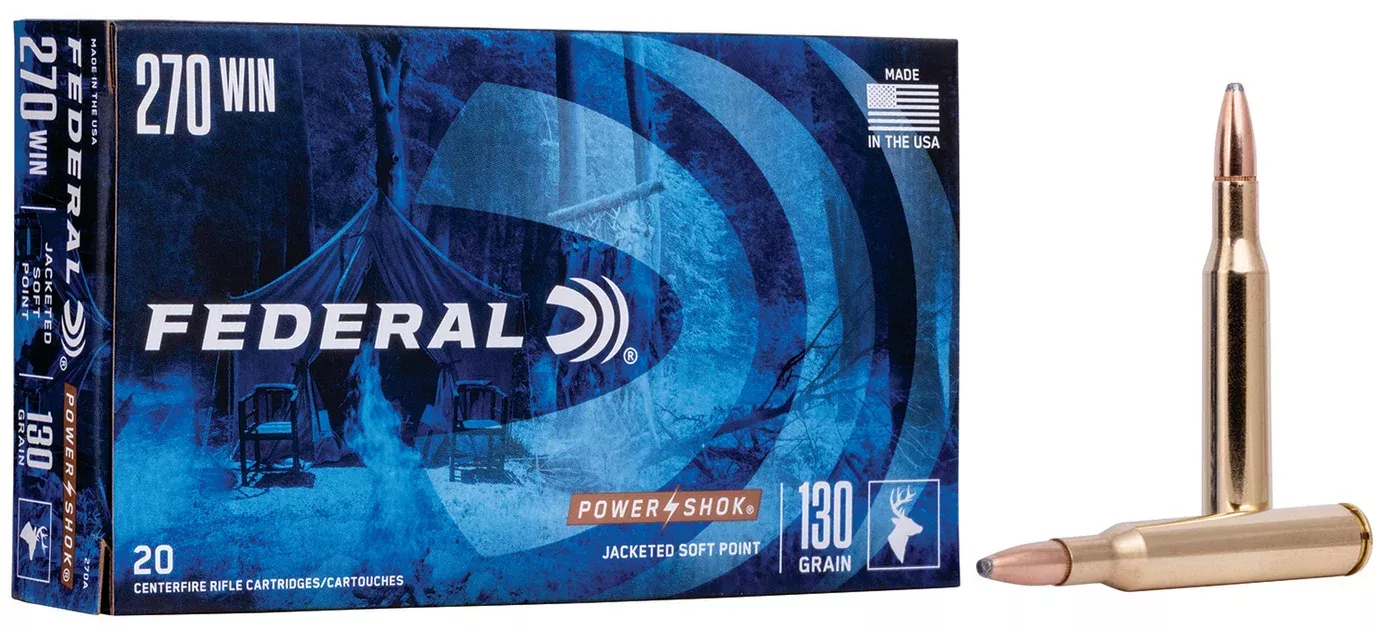 Federal 270A Power-Shok270Win 130gr Jacketed Soft Point 20 Per Box/10 Case