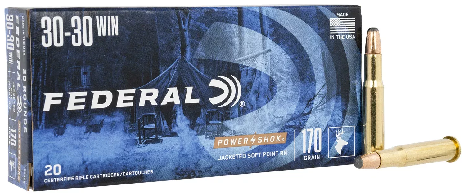 Federal 3030B Power-Shok30-30Win 170gr Jacketed Soft Point 20 Per Box/10 Case