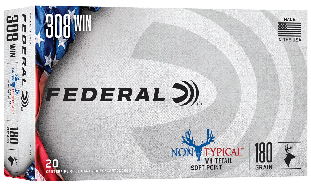 Federal 308DT180 Non-Typical308 Win 180 gr 2570 fps Non-Typical Soft Point (SP) 20 Bx/10 Cs