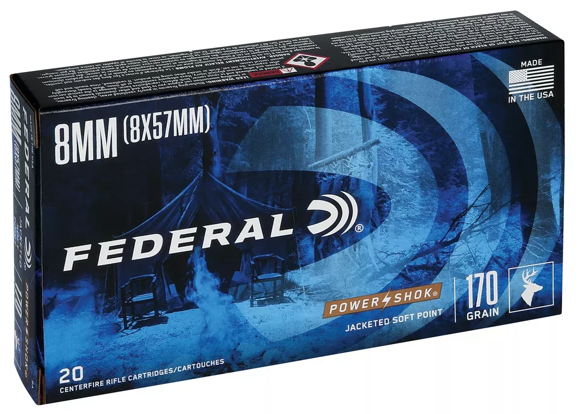 Federal 8A Power-Shok8mmMauser 170gr Jacketed Soft Point 20 Per Box/10 Case