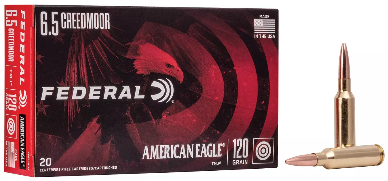 Federal AE65CRD3 American Eagle6.5 Creedmoor 120 gr 2900 fps TotalMetal Jacket (TMJ) 20 Bx/10 Cs