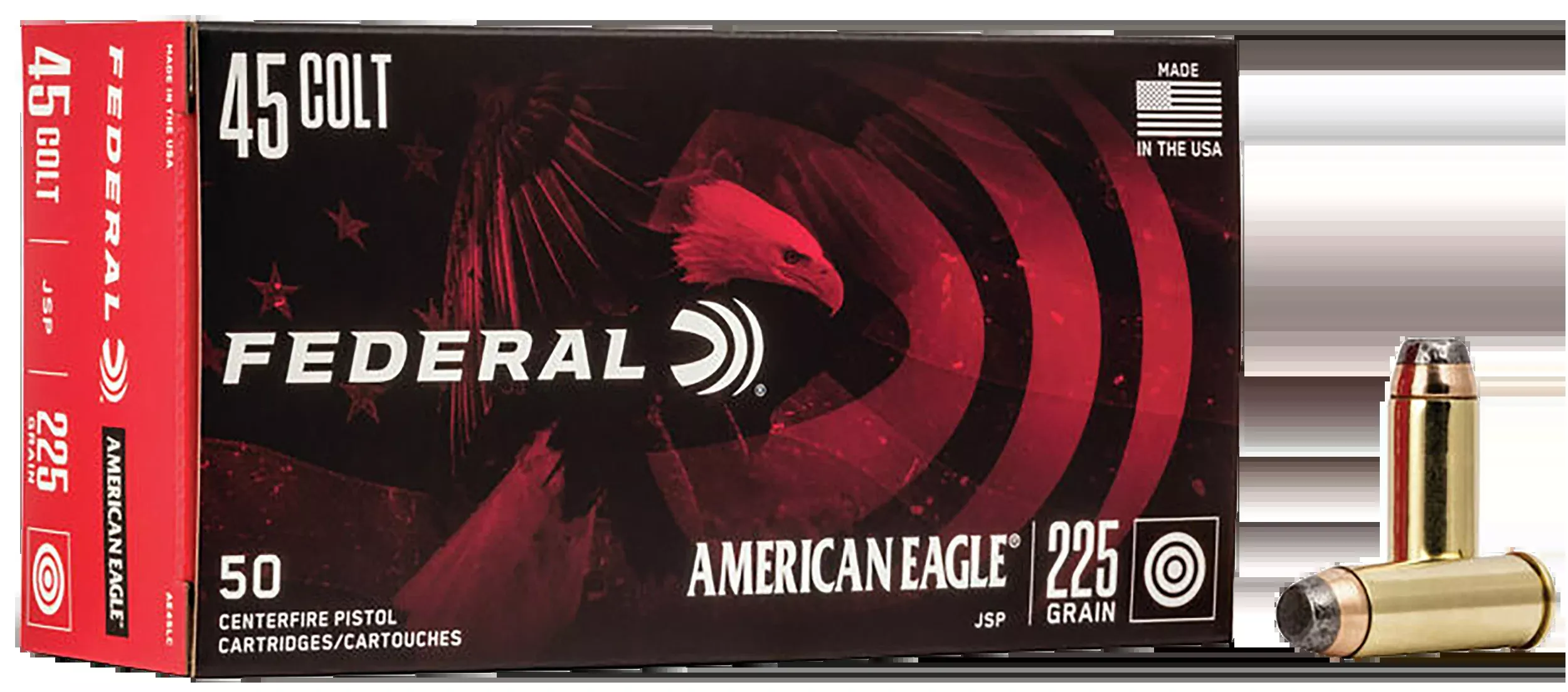 Federal American Eagle 45 Colt 225gr Jacketed Soft Point 50 Rd - Box or Case