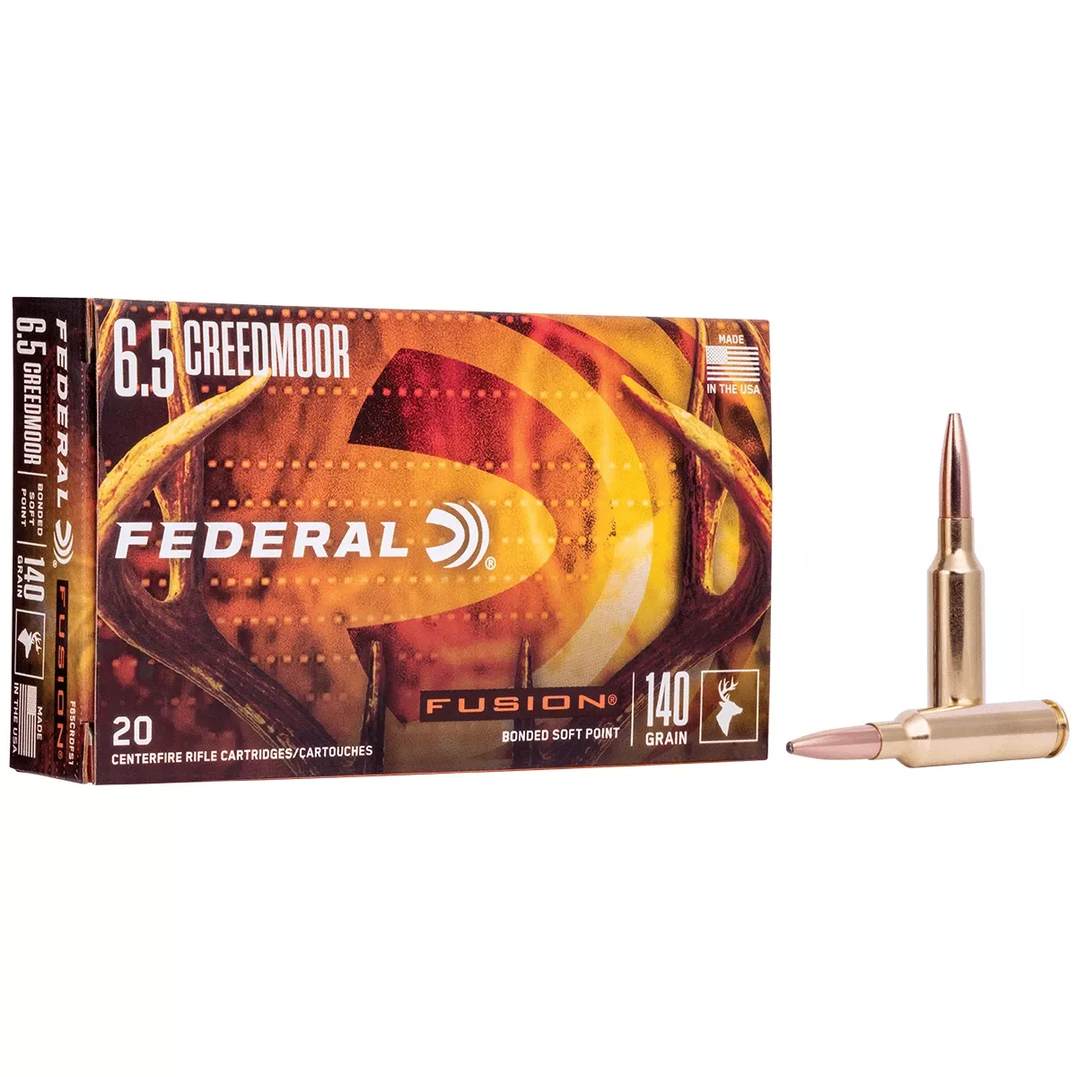 Federal F65CRDFS1 Fusion6.5 Creedmoor 140 gr Fusion Soft Point 20 Bx/ 10 Cs