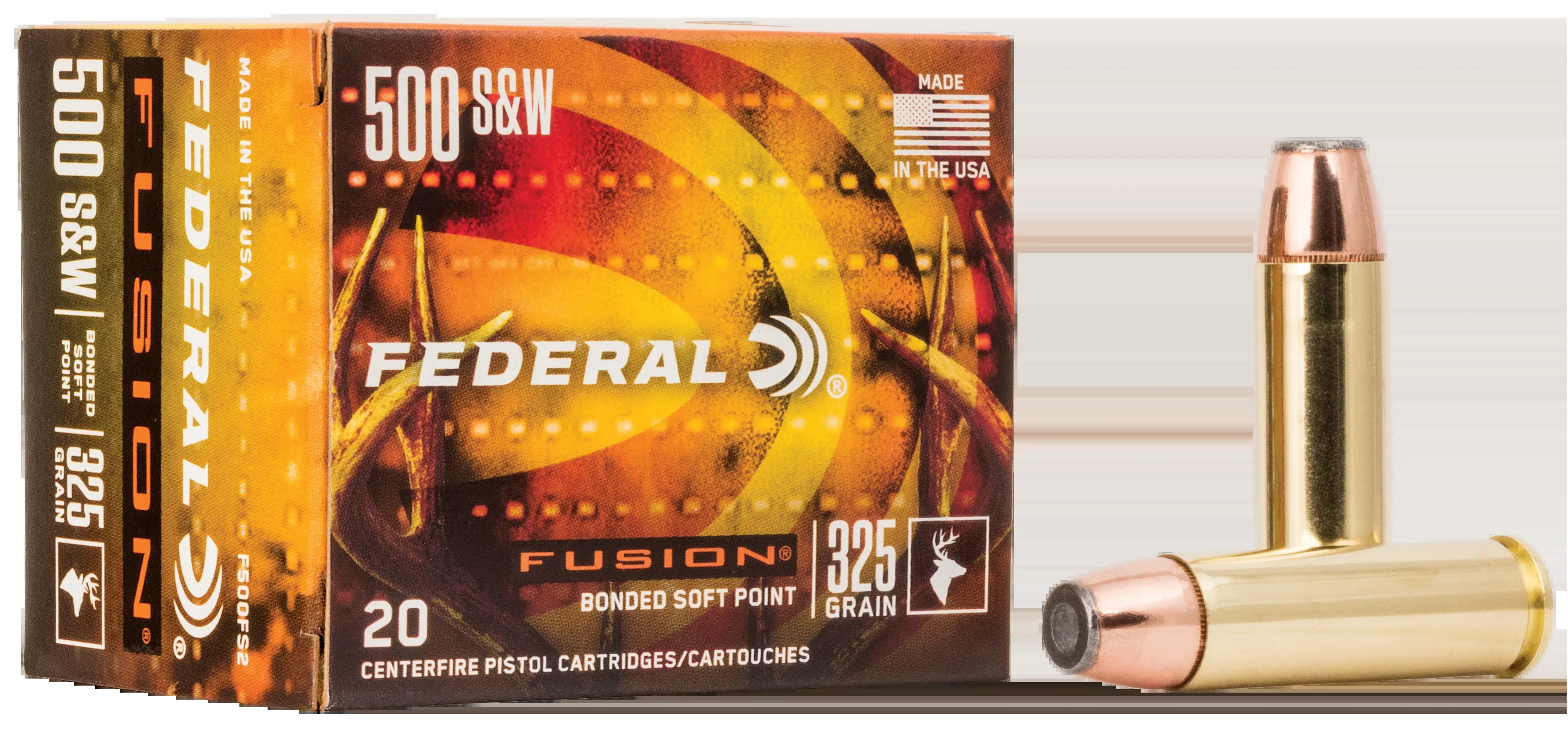 Federal Fusion 500 S&W Magnum 325gr Fusion Soft Point 20rd - Box or Case