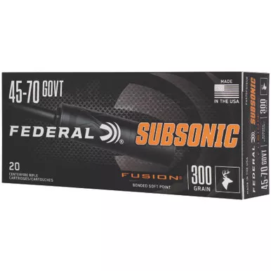 Federal Fusion Subsonic 45-70 Government 300gr Bonded SP 20rd - F4570FS1SUB