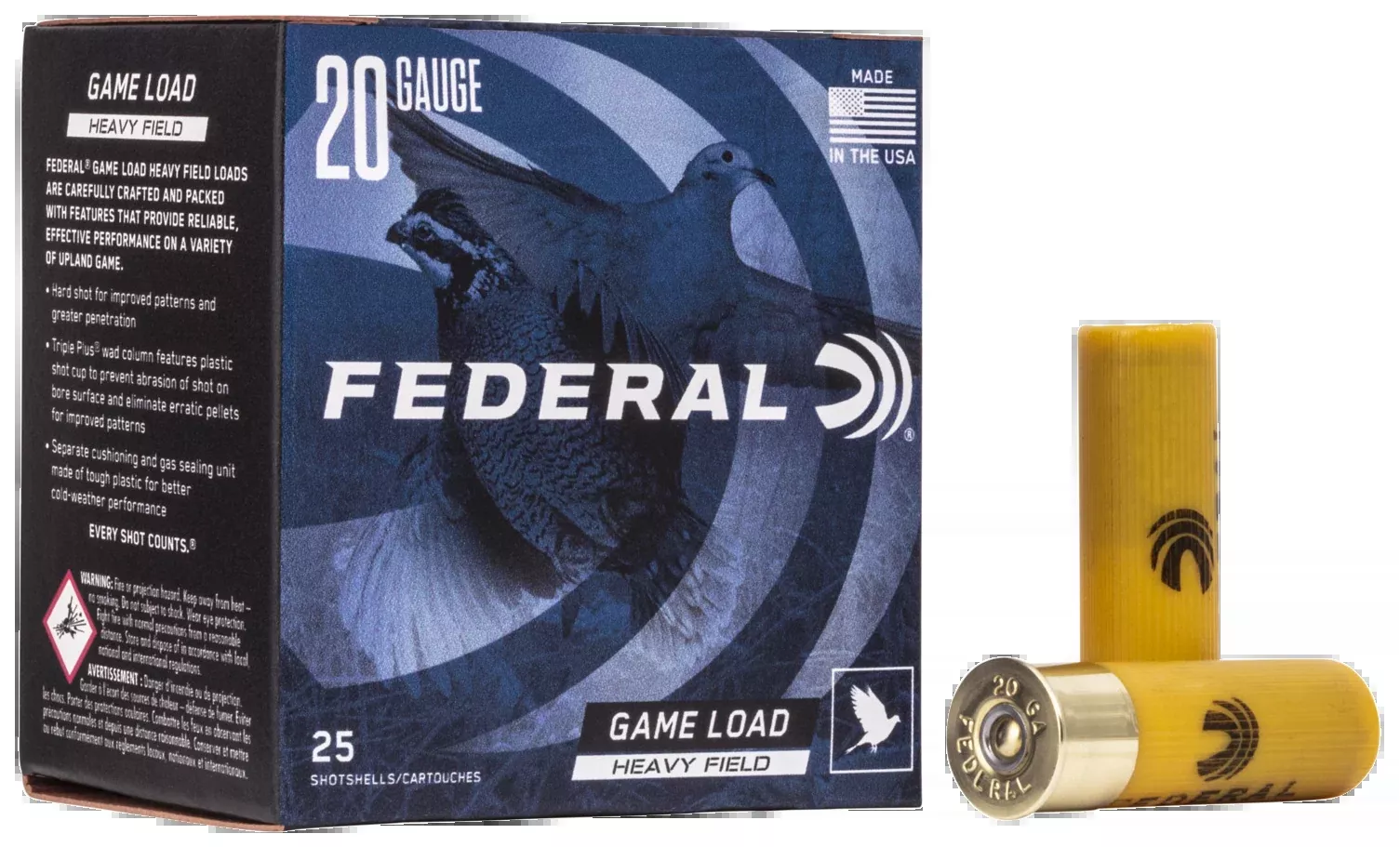 Federal Game-Shok Heavy Field 20 Gauge 2.75" 1 oz 6 Shot 25 Rd - Box or Case