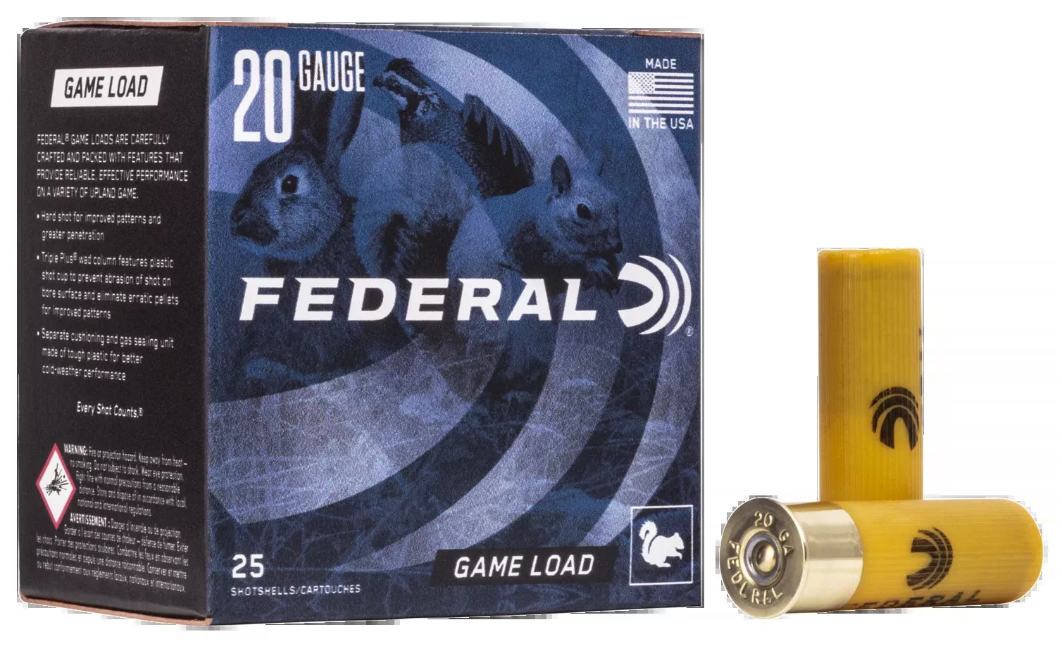Federal Game-Shok Upland 20 Gauge 2.75" 7/8 oz 7.5 Shot 25 Rd - Box or Case