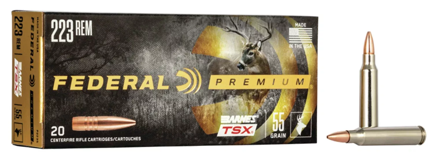 Federal P223S Premium223Rem 55gr Barnes TSX 20 Per Box/10 Case