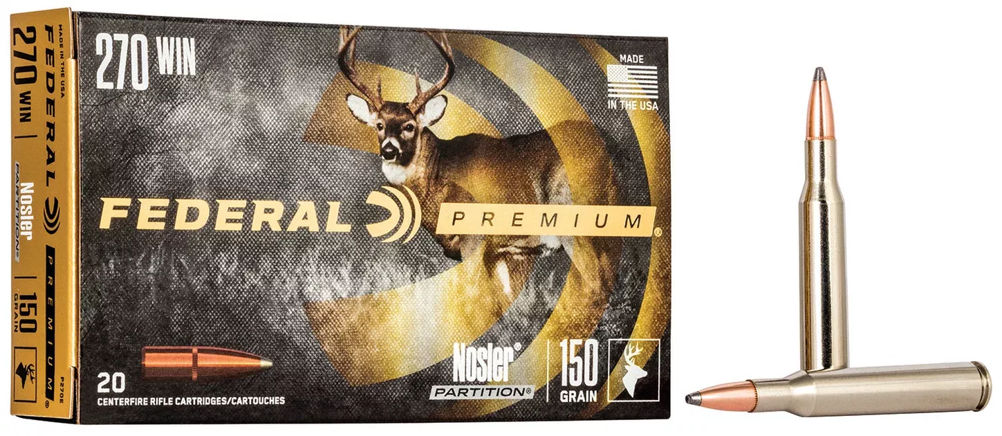 Federal P270E Premium270Win 150gr Nosler Partition 20 Per Box/10 Case