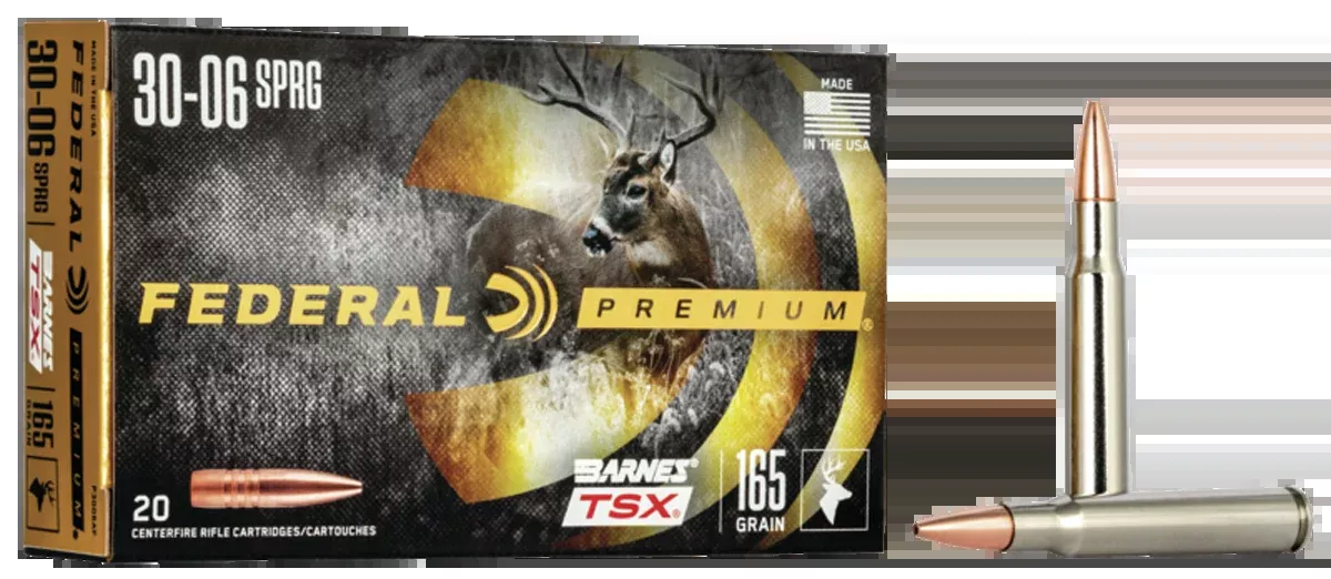 Federal Premium 30-06 Springfield 165gr Barnes TSX 20rd - Box or Case