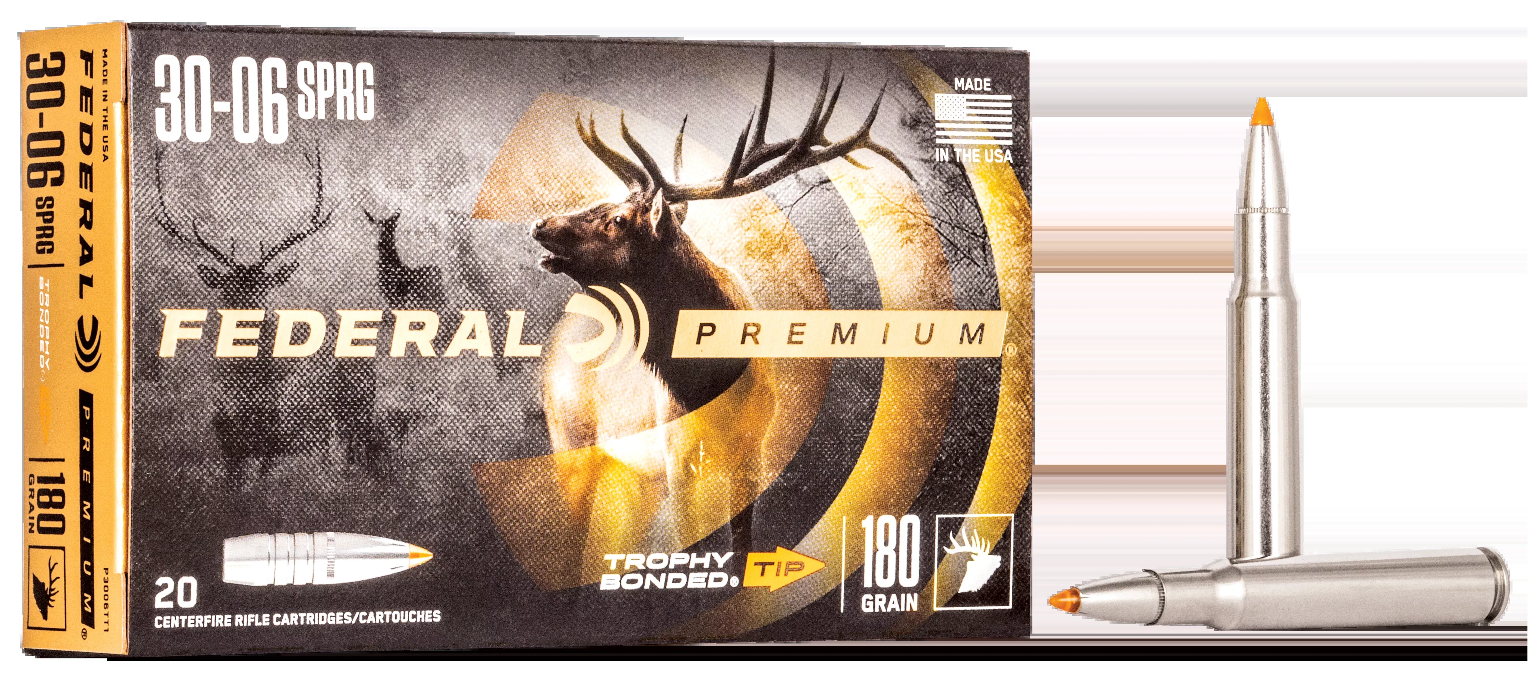 Federal Premium 30-06 Springfield 180gr Trophy Bonded Tip 20rd - Box or Case