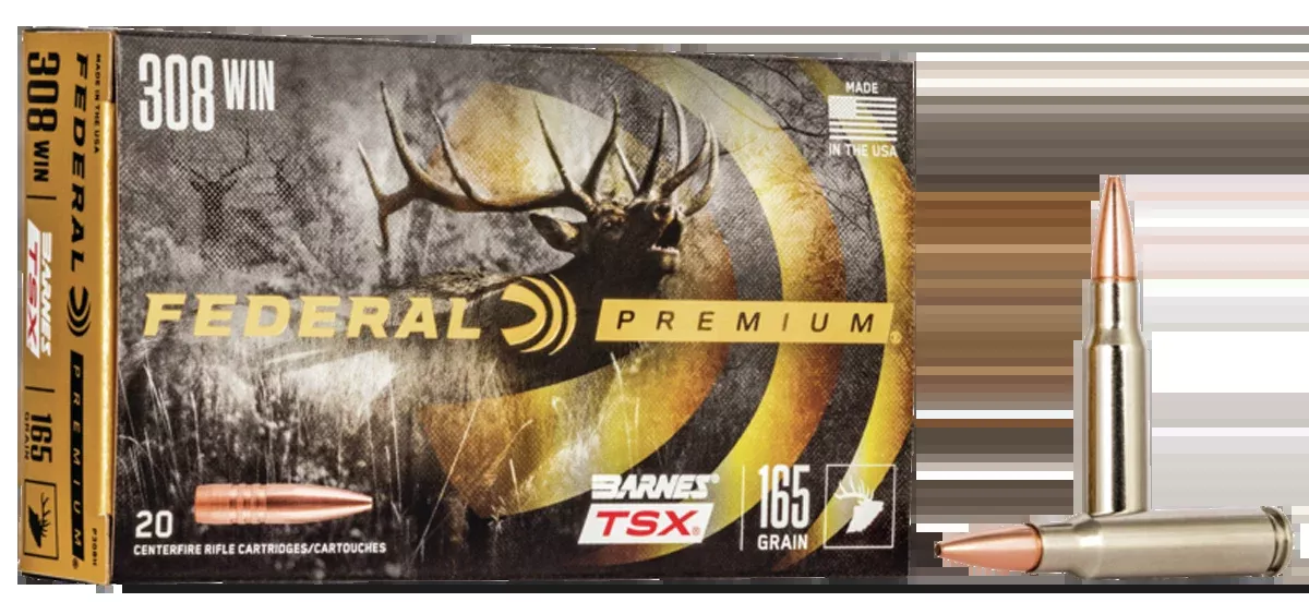 Federal Premium 308 Win 165gr Barnes TSX 20rd - Box or Case