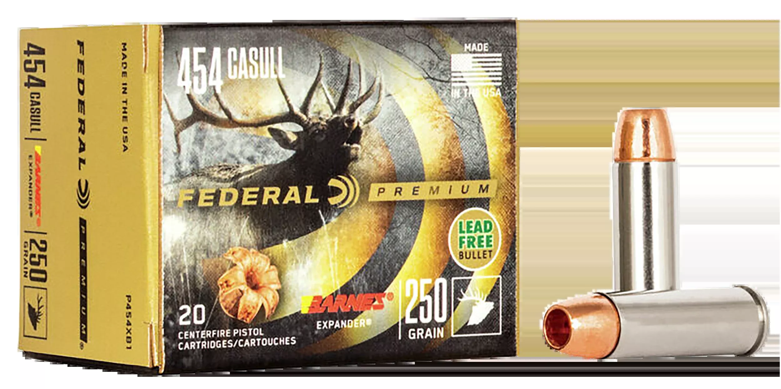 Federal Premium 454 Casull 250gr Barnes Expander BRX 20rd - Box or Case
