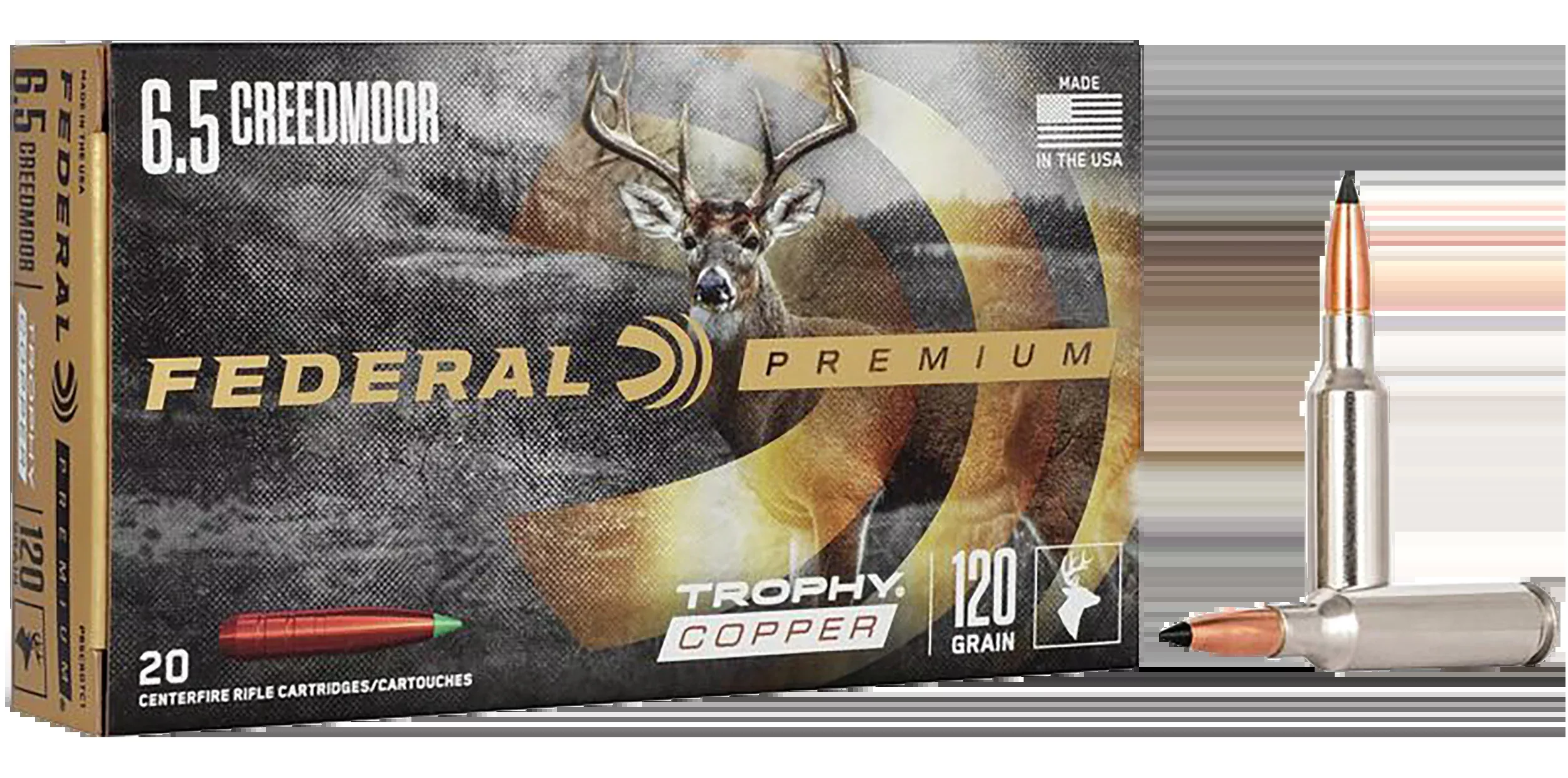 Federal Premium 6.5 Creedmoor 120gr Trophy Copper 20rd - Box or Case