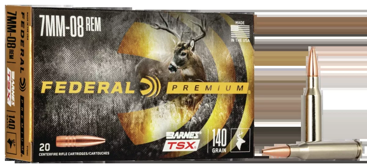 Federal Premium 7mm-08 Rem 140gr Barnes TSX 20rd - Box or Case
