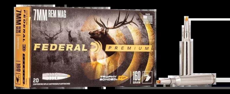 Federal Premium 7mm Rem Mag 160gr Trophy Bonded Tip 20rd - Box or Case