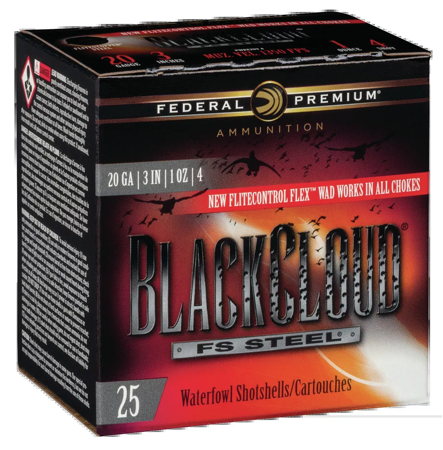 Federal Premium Black Cloud FS 20 Gauge 3" 1 oz #4 Steel Shot 25 Rd - Box or Case