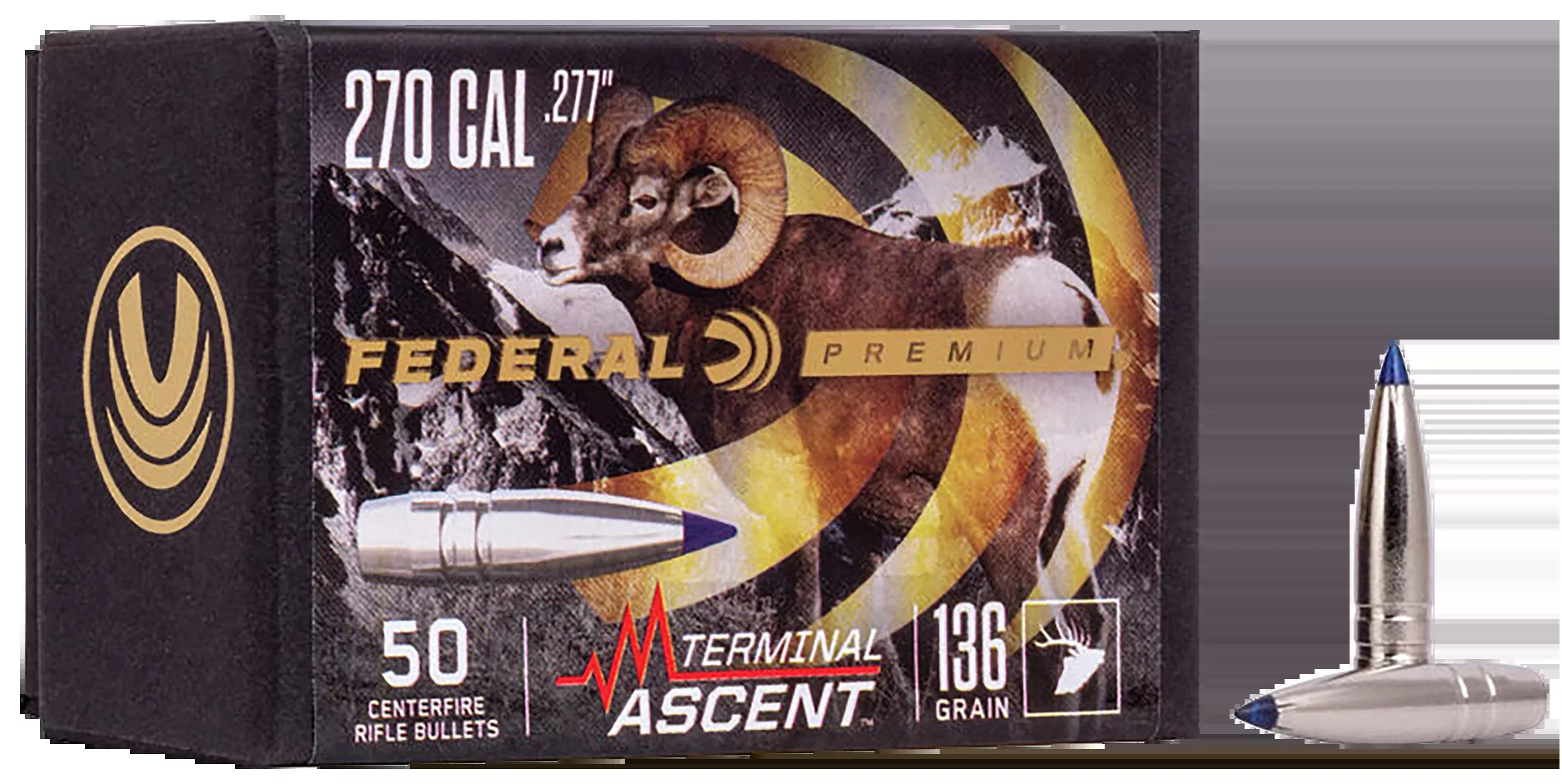 Federal Premium Terminal Ascent .270 Win 136gr Reloading Bullets - 50/Box