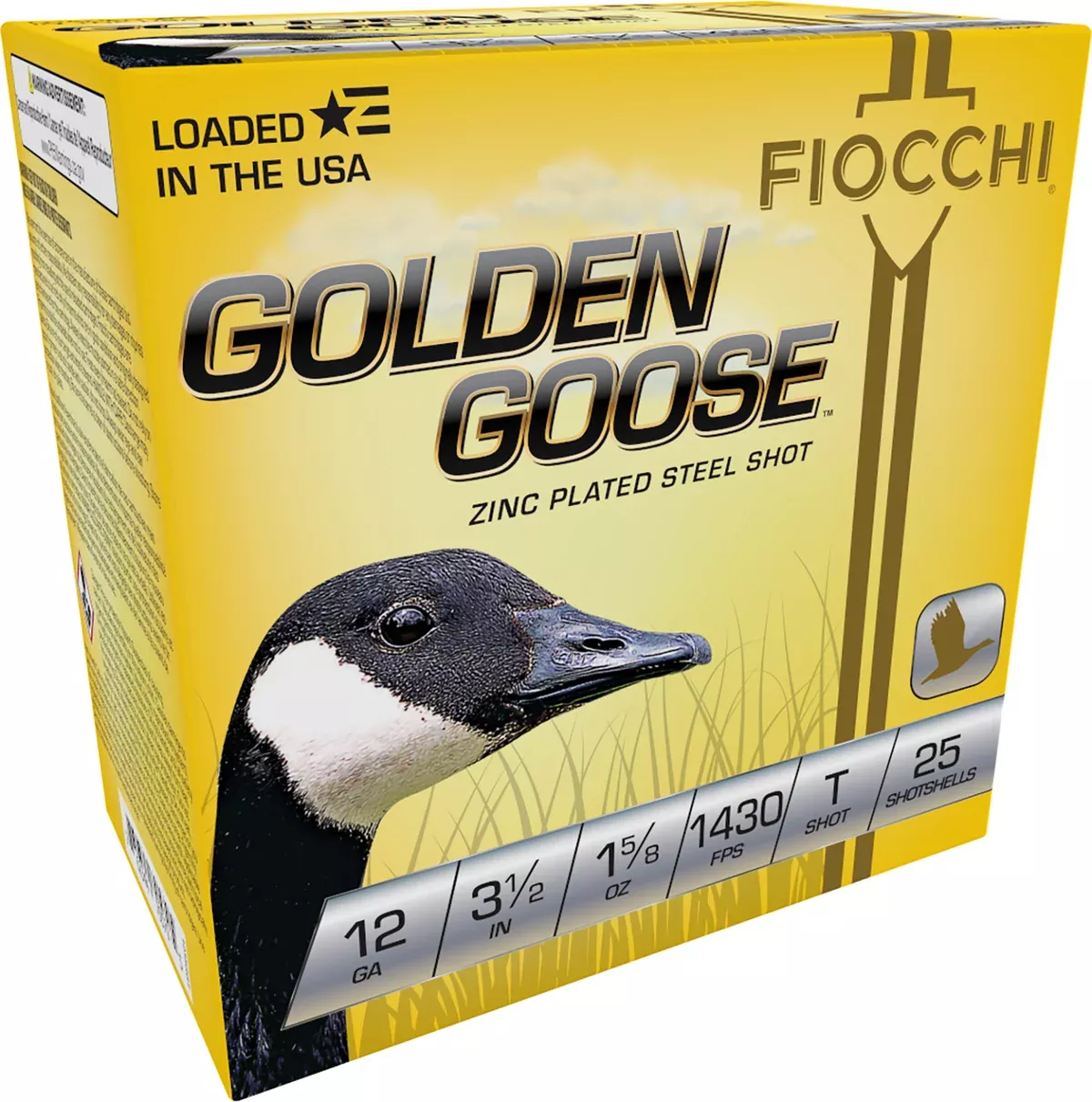 Fiocchi 1235GGT Golden Goose12 Gauge 3.50" 1 5/8 oz 1430 fps T Shot 25 Bx/10 Cs