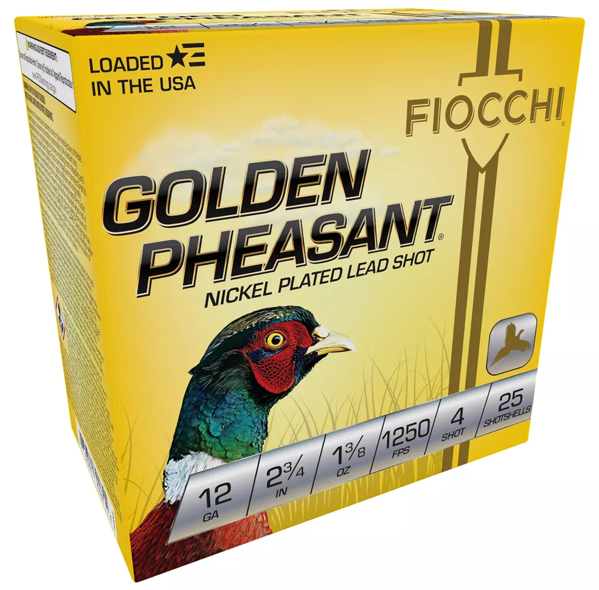 Fiocchi 12GPX4 Golden Pheasant Extrema 12Gauge 2.75" 1 3/8oz 4Shot 25 Per Box/10 Case