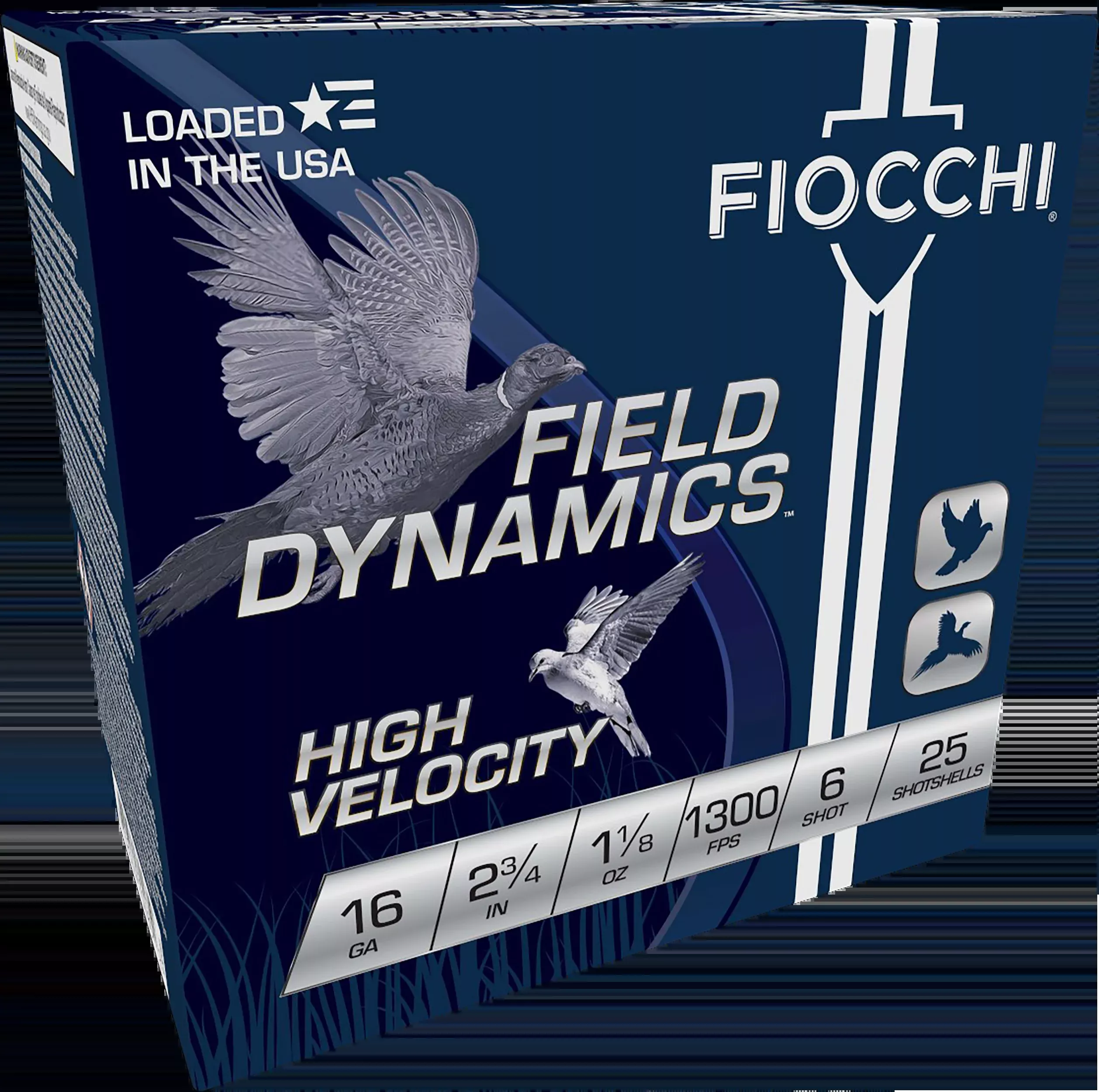 Fiocchi 16HV6 Field Dynamics High Velocity 16 Gauge 2.75" 1 1/8 oz 6 Shot 25 Rd/Box - Box or Case