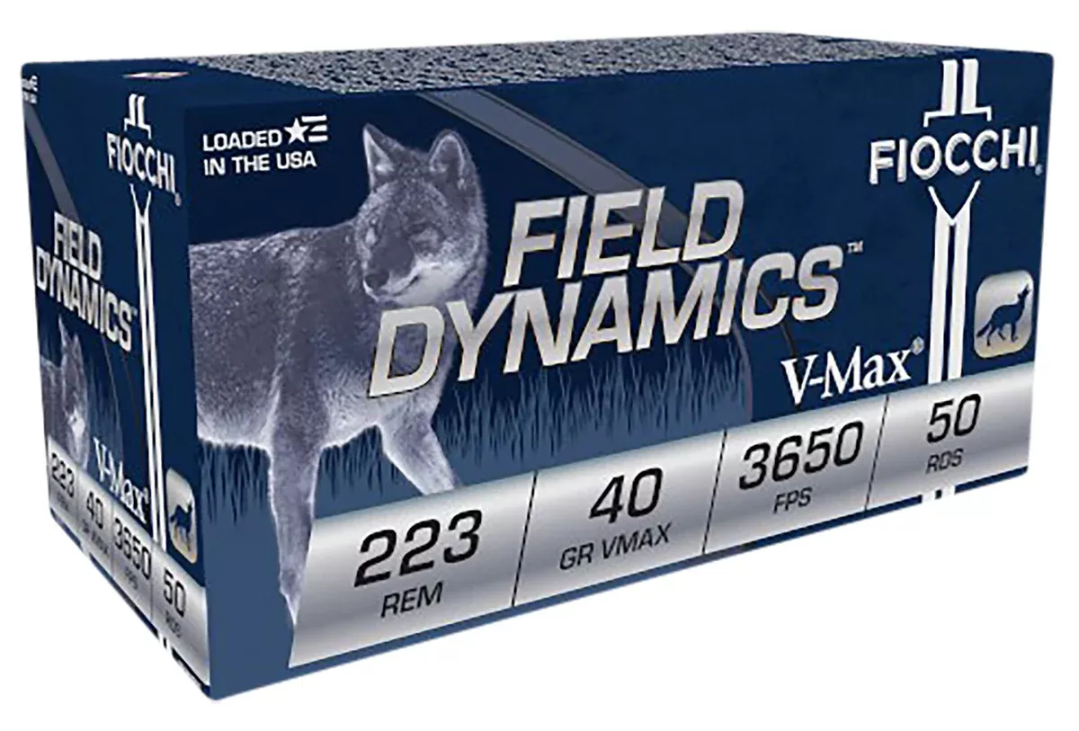 Fiocchi 223HVB50 Field Dynamics223Rem 40gr Hornady V Max 50 Per Box/20 Case