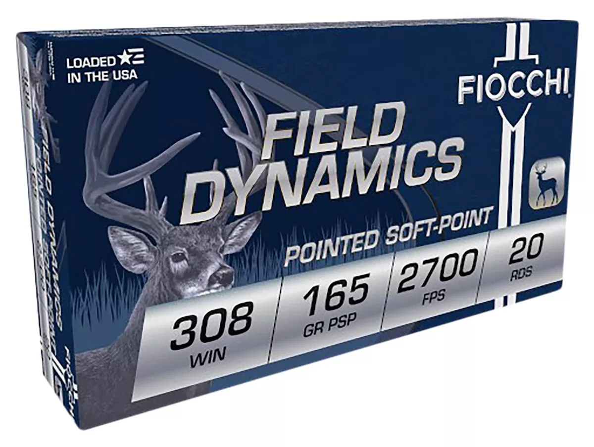Fiocchi 308D Field Dynamics308Win 165gr Pointed Soft Point 20 Per Box/10 Case