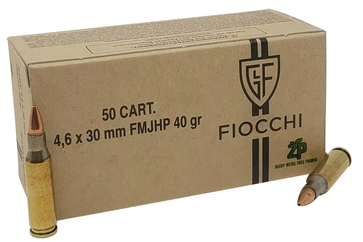Fiocchi 46EXC 4.6x30mm H&K 40 gr Jacketed Hollow Point (JHP) 100 Per Box/ 10 Cs