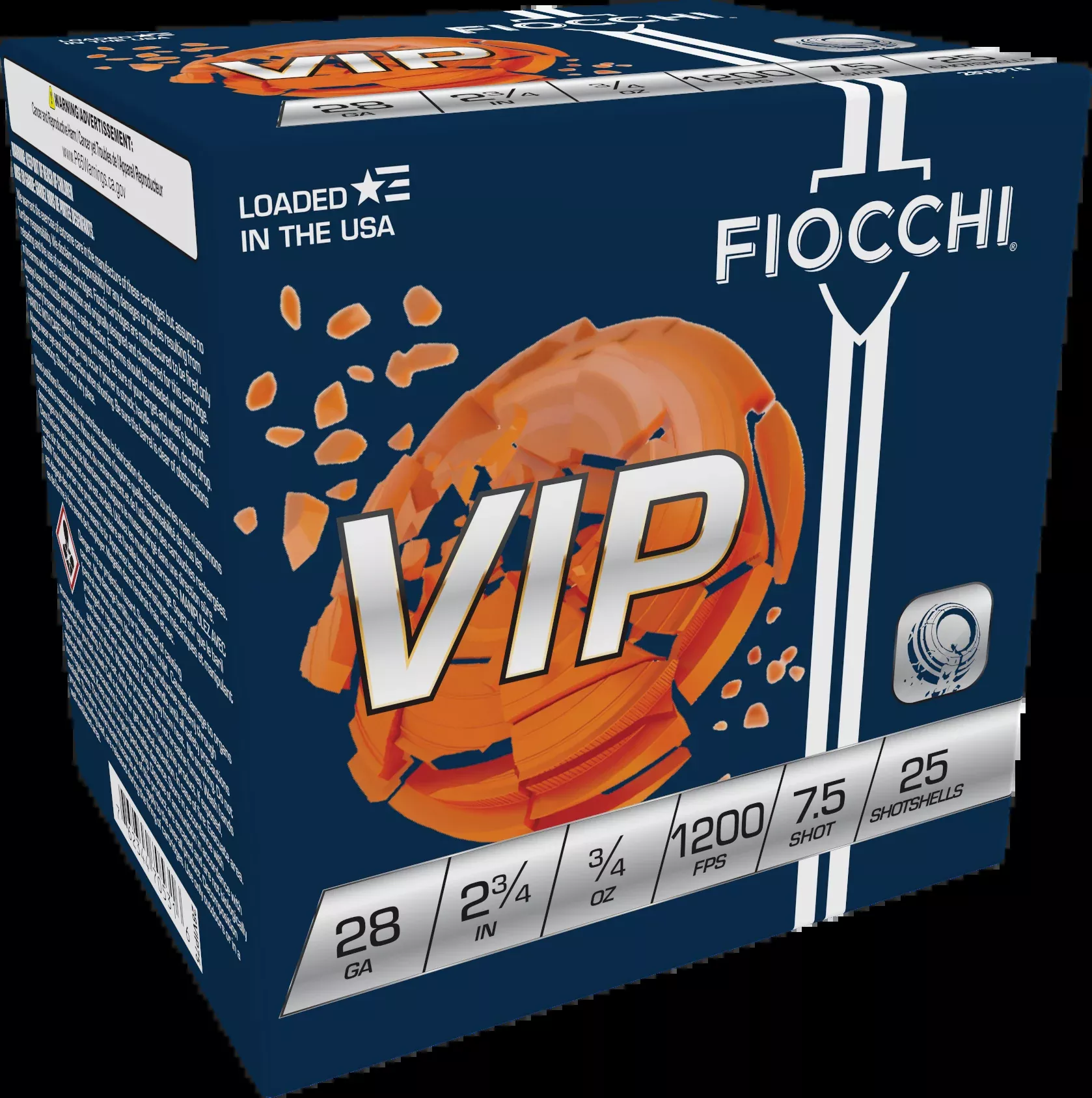 Fiocchi Exacta Target VIP 28 Gauge 2.75" 3/4 oz 7.5 Shot 25 Bx/10 Cs - Box or Case