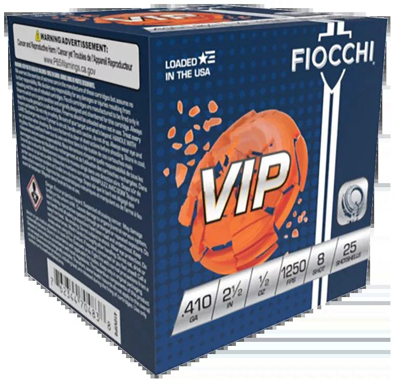 Fiocchi Exacta Target VIP 410 Gauge 2.5" 1/2 oz #8 Shot 25 Bx/10 Cs - Box or Case